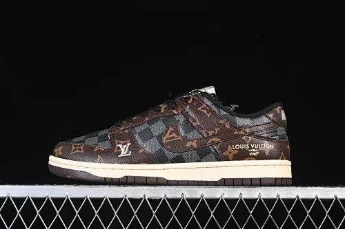 All categories Nk SB Dunk Series Nk SB Dunk Low High-end customized low-top sneakers Nike SB Dunk Low LV co-branded Gray Coffee High-end customized low-top casual sneakers SC0601-453